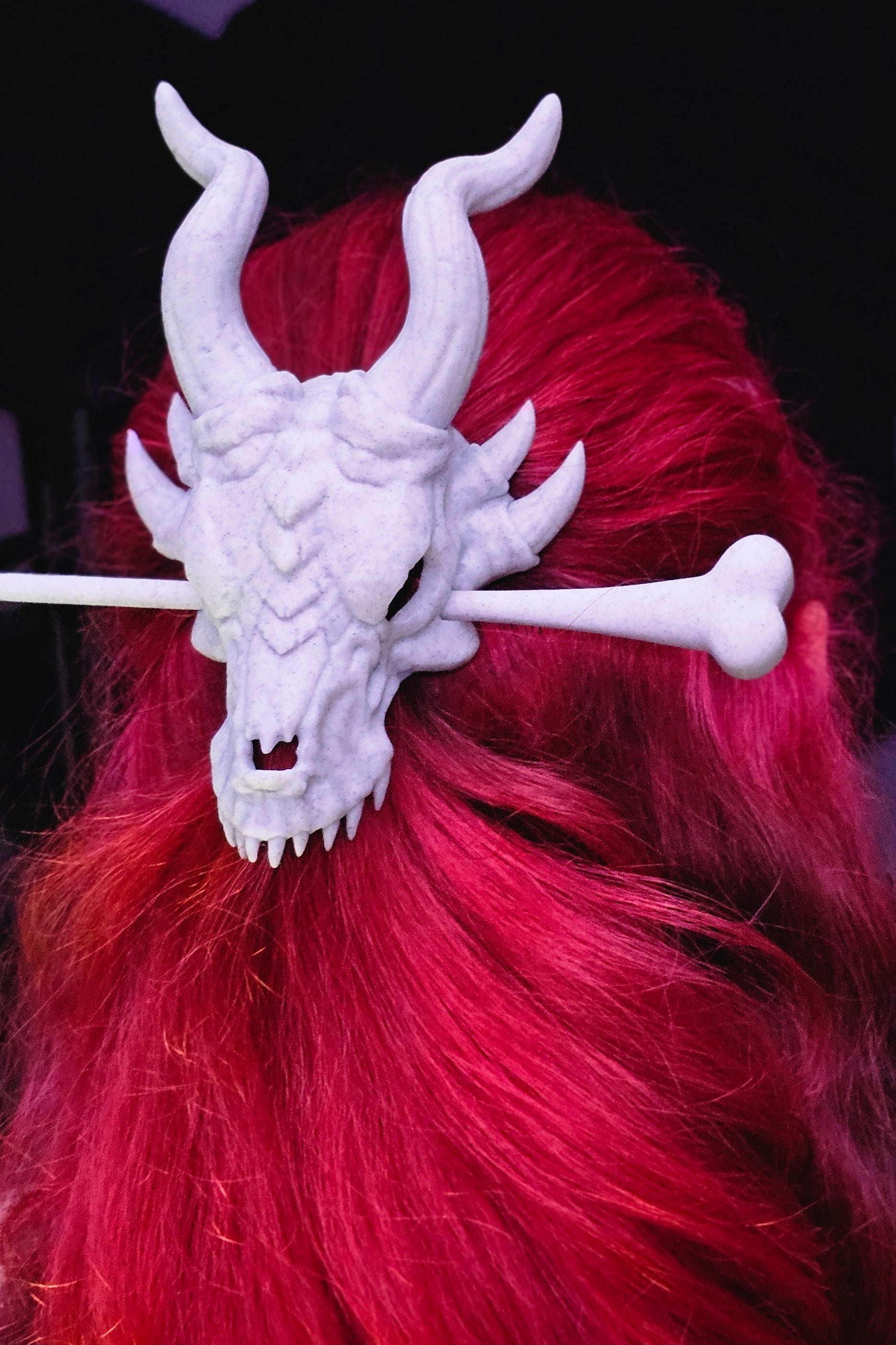 Bone Dragon Skull Hair Pin - 3D Printed