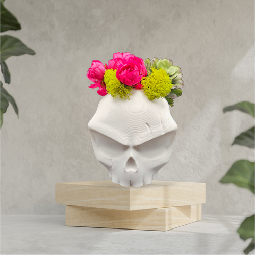 3D Printed Angry Skull Planter