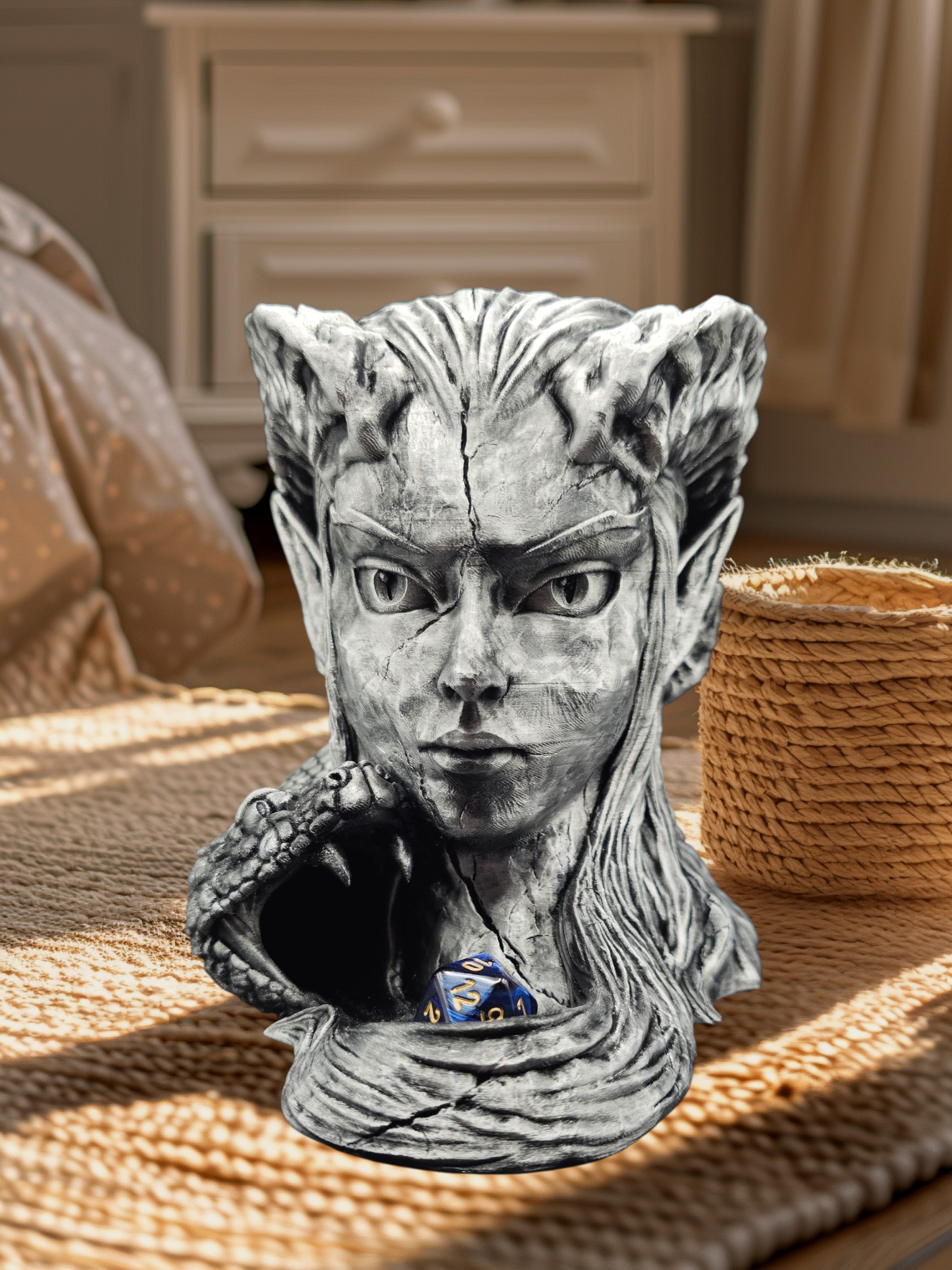 Elven Dice Tower & Drink Holder – 3D Printed PETG - Infernal Gambit