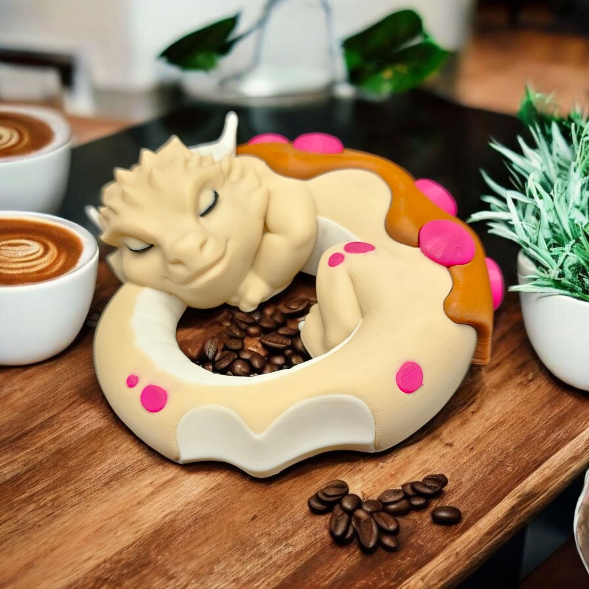 Sleeping Dragon Donut, "Dragonut" - 3D Printed