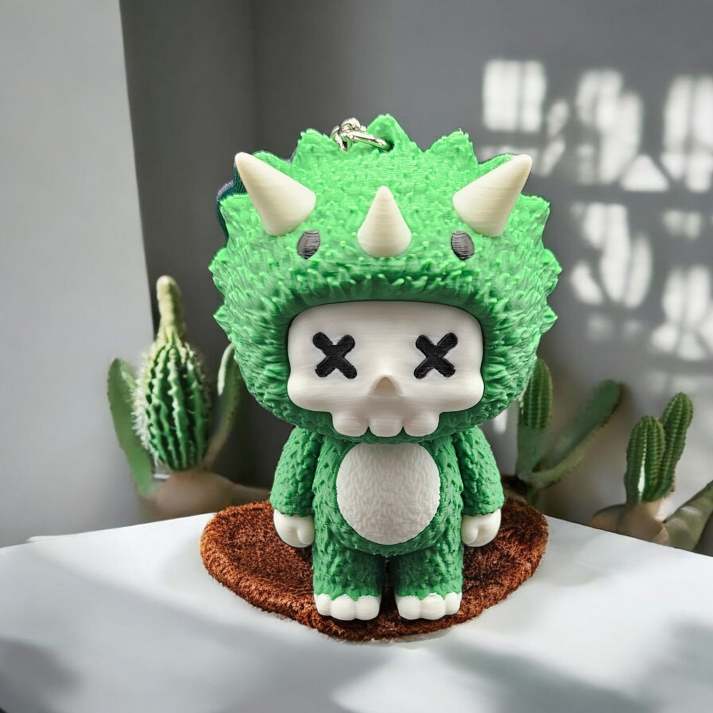Skeleton in Triceratops/Dinosaur Pajamas/Halloween Costume, Trixi the Skubbie - 3D Printed