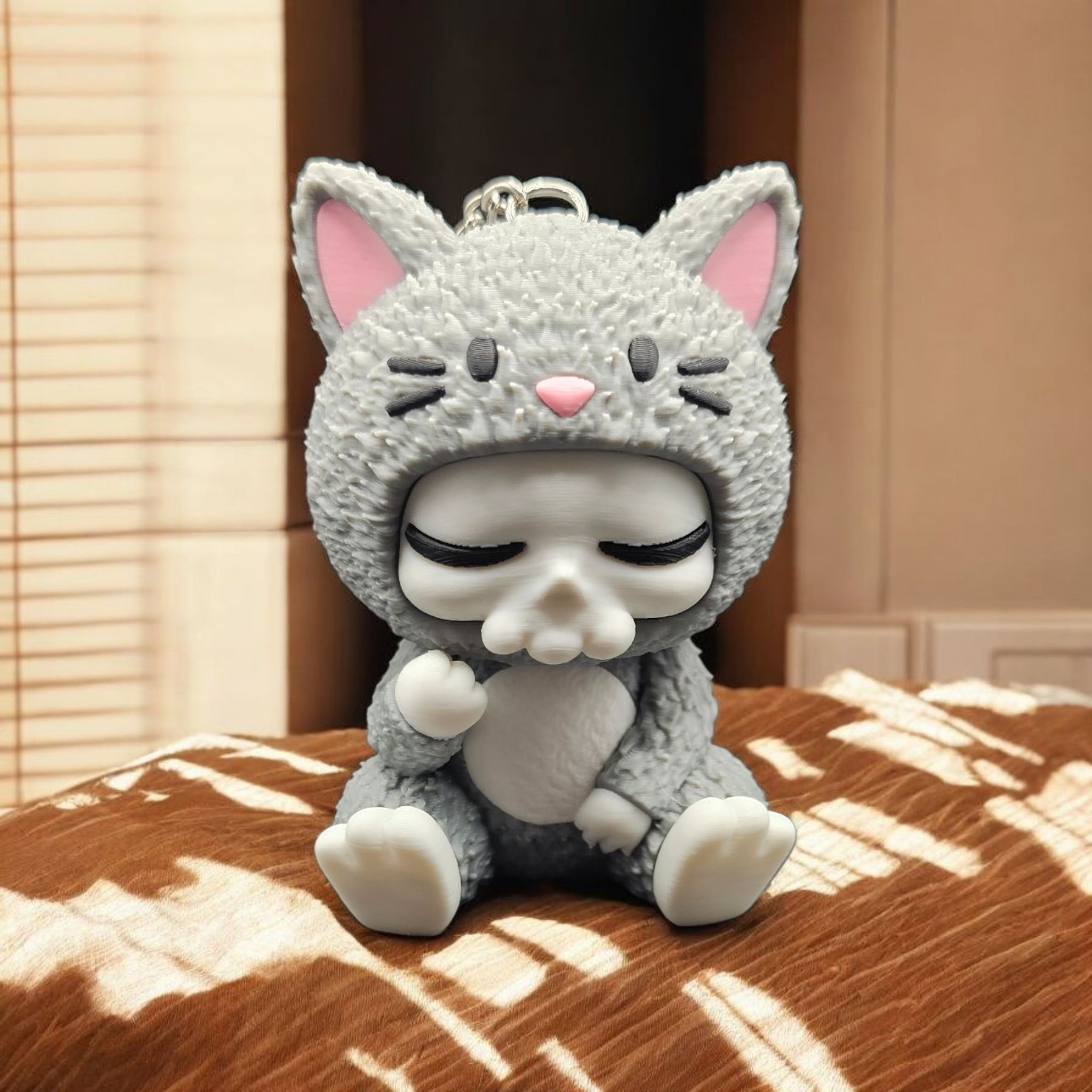 Skeleton in Cat Pajamas/Halloween Costume, Whisupurr the Skubbie - 3D Printed
