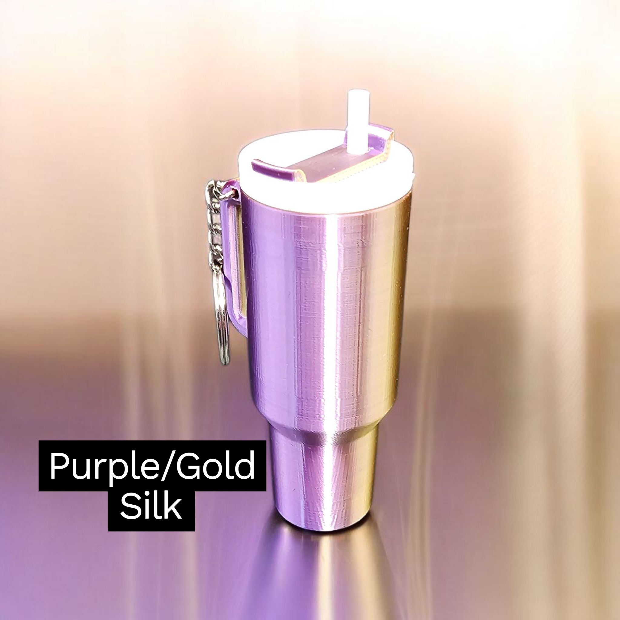 Stanley Style Tumbler Keychain – Removable Lid, Chapstick Holder, Stash Container: 3D Printed