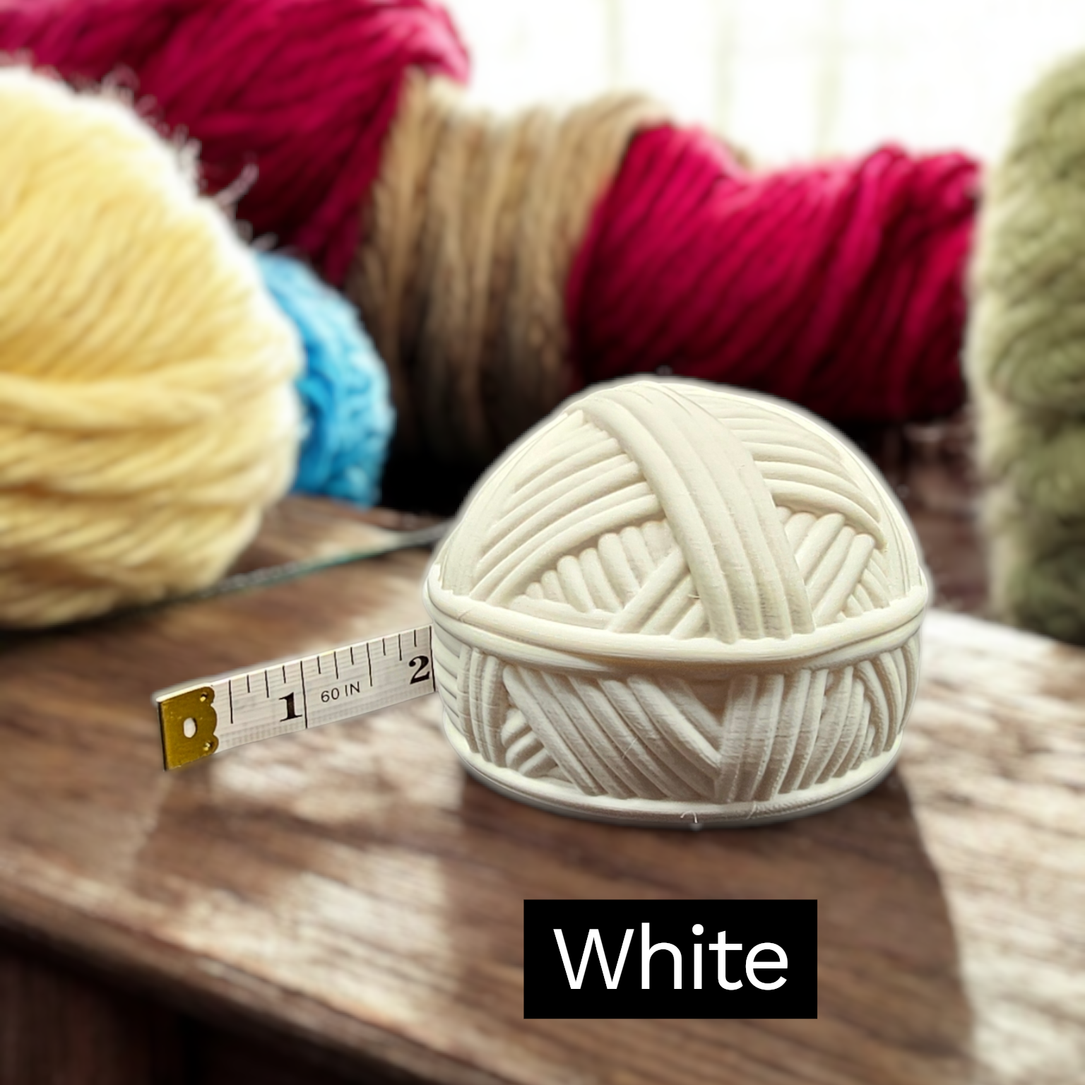 Yarn Ball Measuring Tape Winder - 3D Printed PETG- Includes Soft Tape Measure
