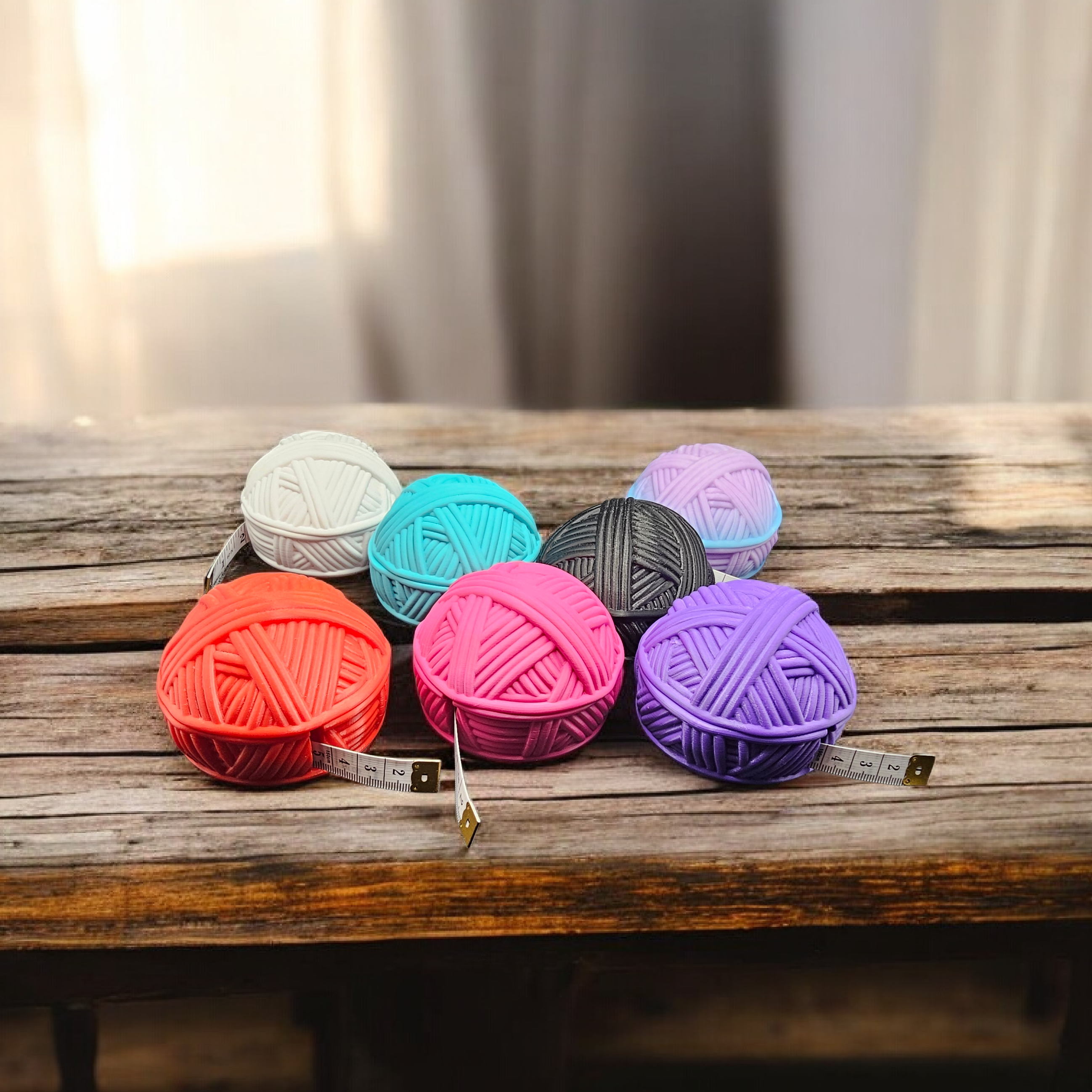 Yarn Ball Measuring Tape Winder - 3D Printed PETG- Includes Soft Tape Measure