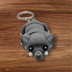 Flexi Pet, Sloth, Cat, and Elephant Keychains 3 PACK - 3 Printed