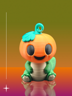 Pumpkin Dinosaur Keychain - 3 Printed