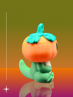Pumpkin Dinosaur Keychain - 3 Printed
