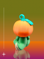 Pumpkin Dinosaur Keychain - 3 Printed