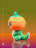 Pumpkin Dinosaur Keychain - 3 Printed