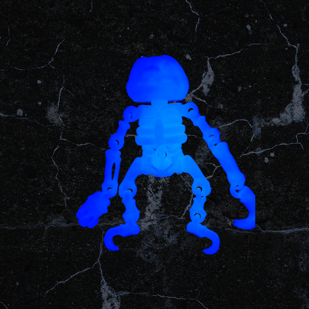 3D Printed Articulated Skeleton Sloth, Rabbit, Squirrel, Chameleon - 4 PACK