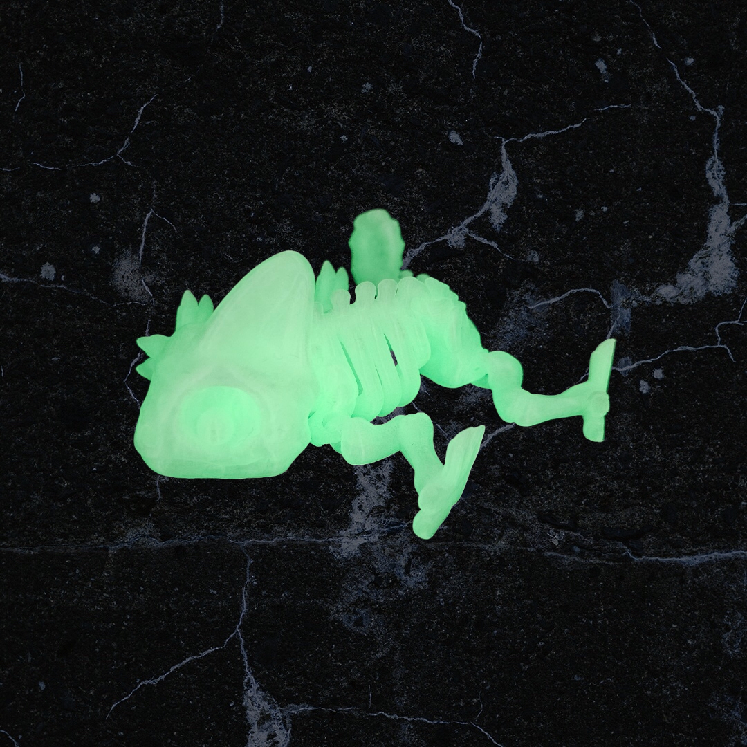 3D Printed Articulated Skeleton Sloth, Rabbit, Squirrel, Chameleon - 4 PACK