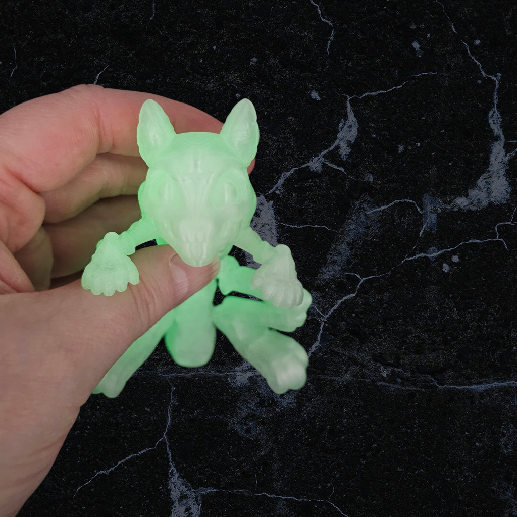 3D Printed Articulated Skeleton Sloth, Rabbit, Squirrel, Chameleon - 4 PACK