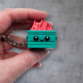 Happy Little Dumpster Fire Fidget Clicker Keychain - 3 Printed Bag charm/ Backpack Accessory