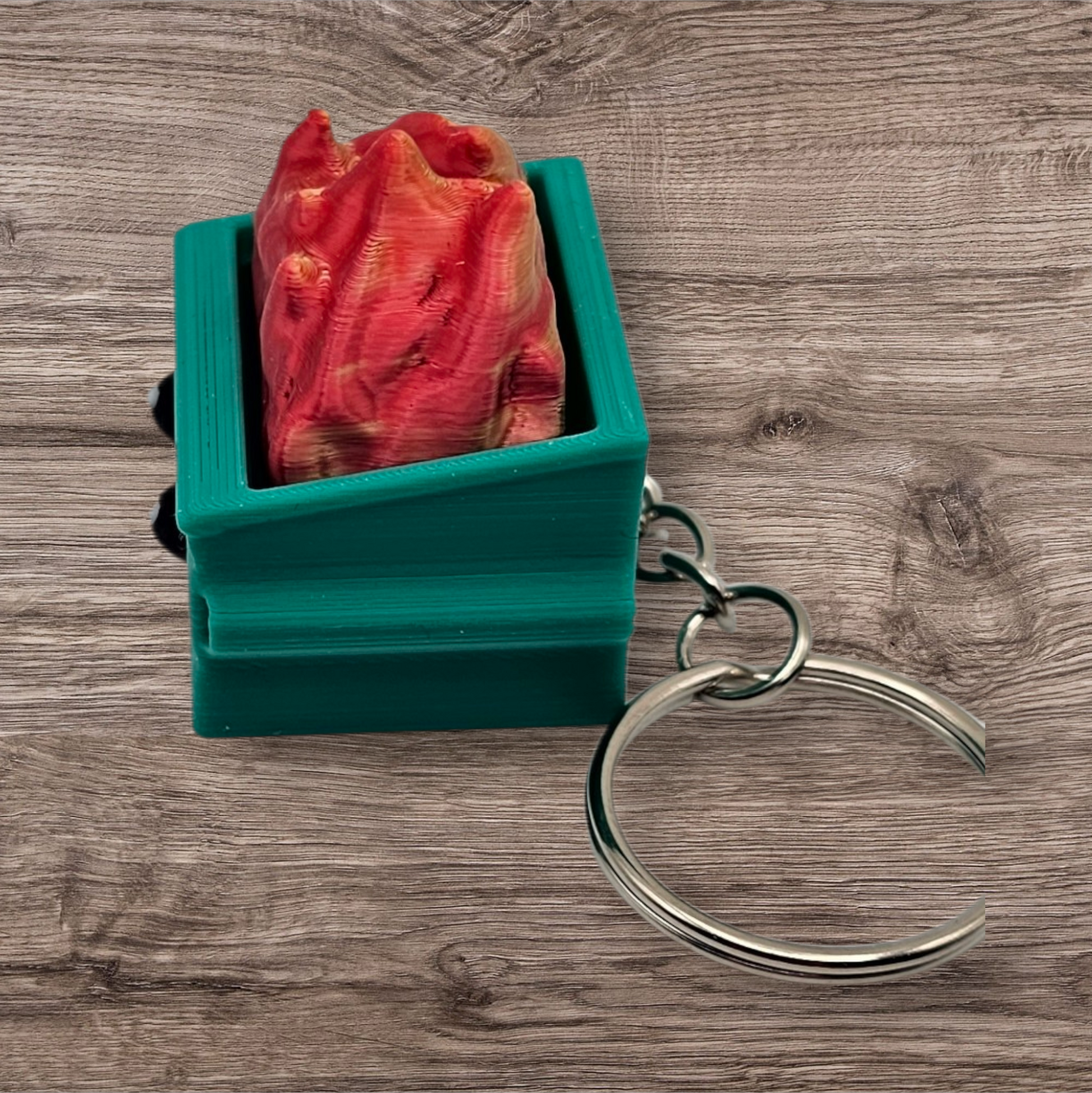 3 Printed Happy Little Dumpster Fire Fidget Clicker Keychain - Bag charm/ Backpack Accessory