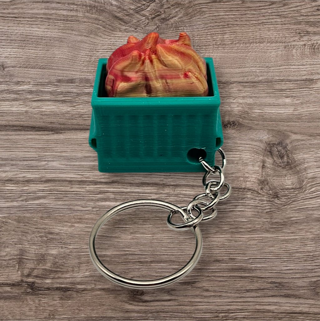 3 Printed Happy Little Dumpster Fire Fidget Clicker Keychain - Bag charm/ Backpack Accessory