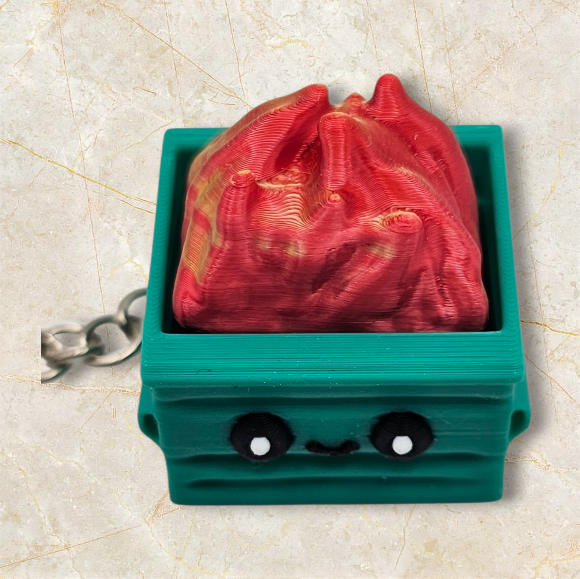 3 Printed Happy Little Dumpster Fire Fidget Clicker Keychain - Bag charm/ Backpack Accessory