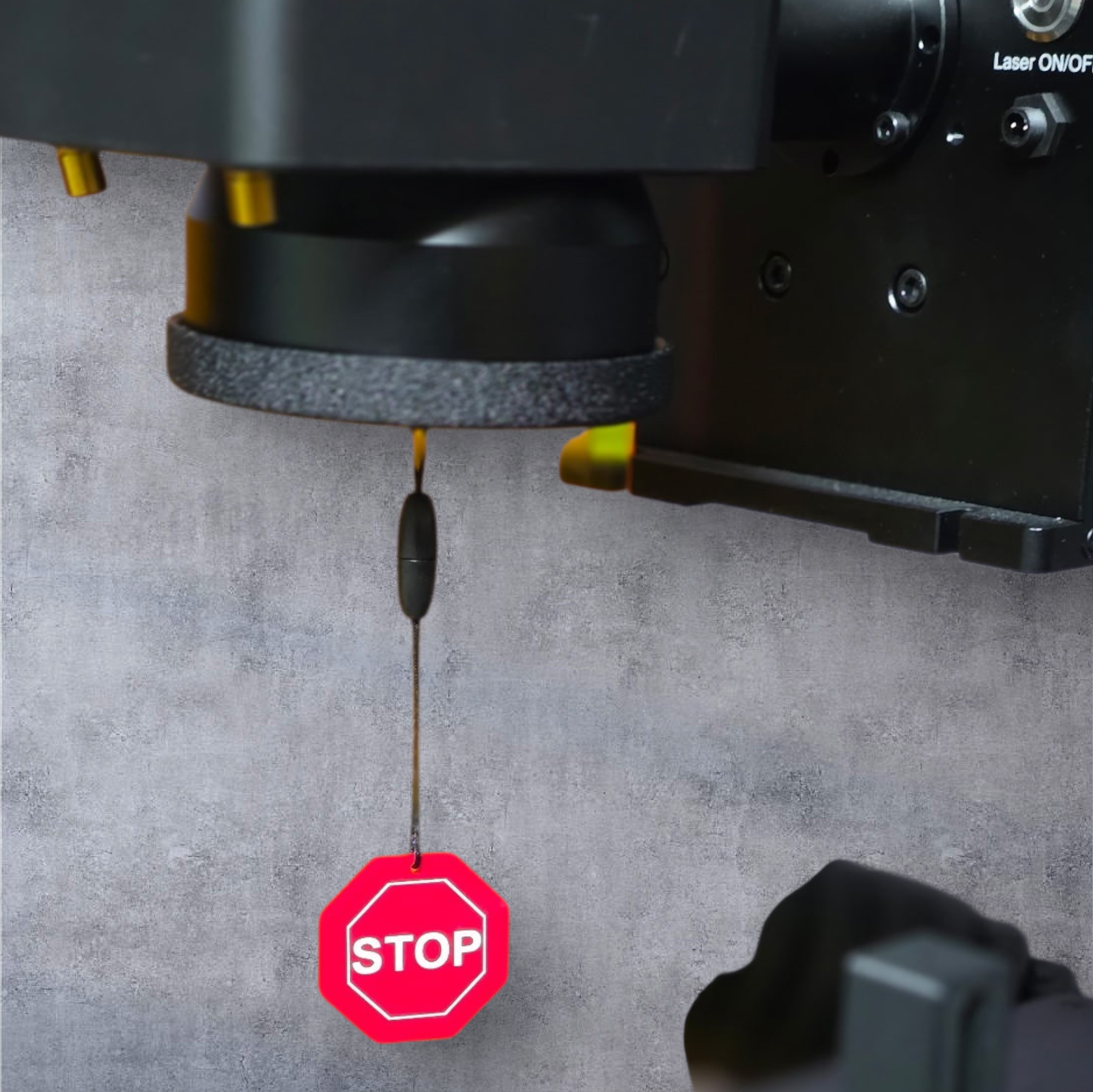 Laser Lens Cap for ComMarker Omni 1 (5W UV Galvo) and Other Compatible Lenses – 3D Printed PETG Safety Cover with STOP Sign Charm