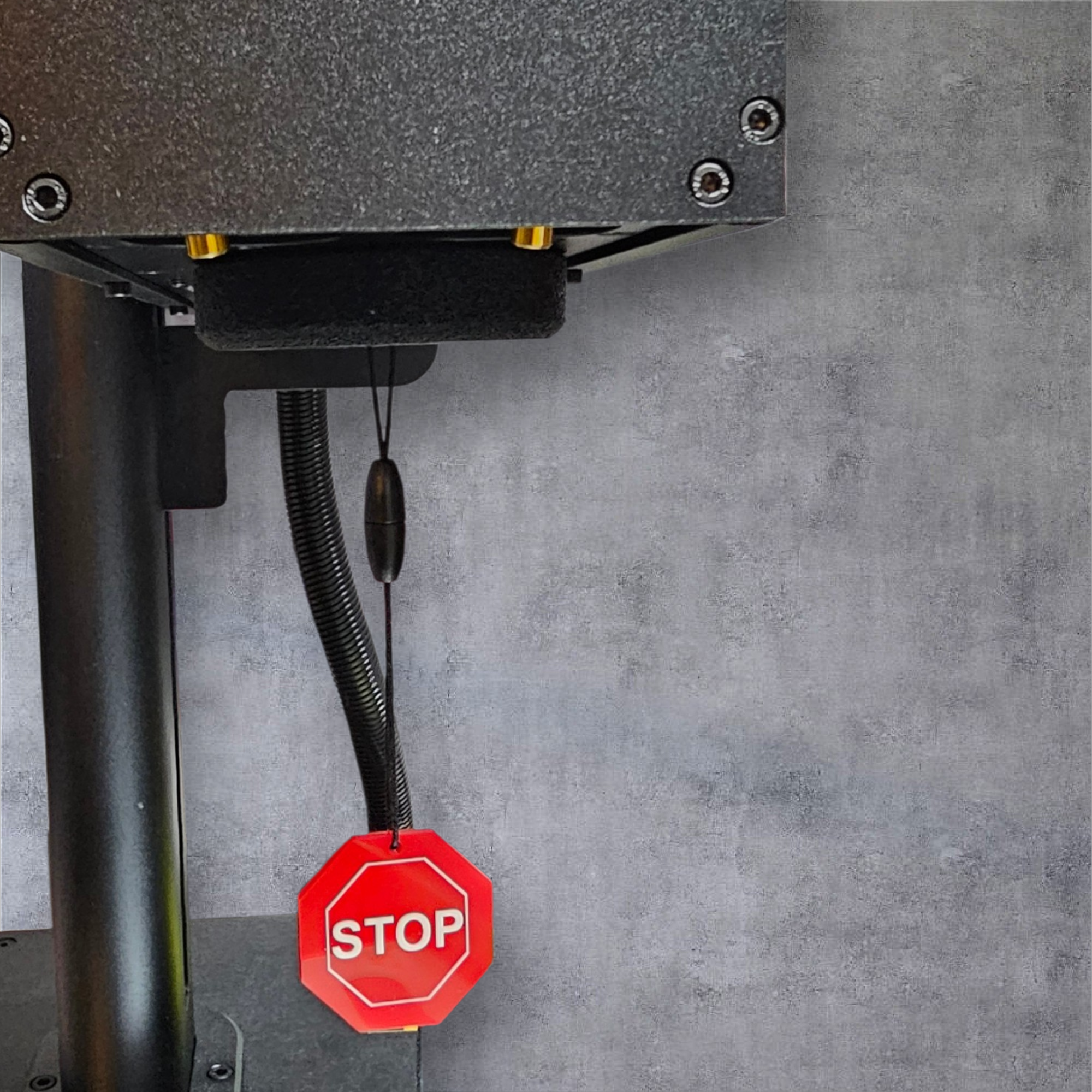 Laser Lens Cap for ComMarker B4 60w Galvo Fiber Lens and Other Compatible Lenses – 3D Printed PETG Safety Cover with STOP Sign Charm
