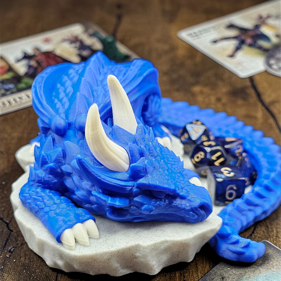 Sleeping Dragon Dice Holder – Nap Twenty - D and D/Tabletop Gaming Accessory - Gift for RPG Gamers - 3D Printed