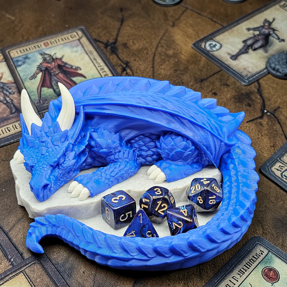 Sleeping Dragon Dice Holder – Nap Twenty - D and D/Tabletop Gaming Accessory - Gift for RPG Gamers - 3D Printed
