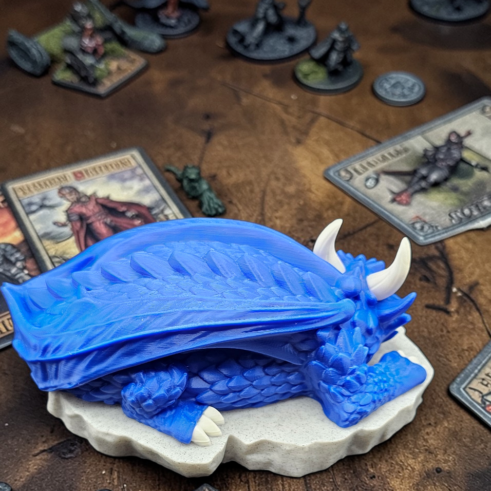 Sleeping Dragon Dice Holder – Nap Twenty - D and D/Tabletop Gaming Accessory - Gift for RPG Gamers - 3D Printed