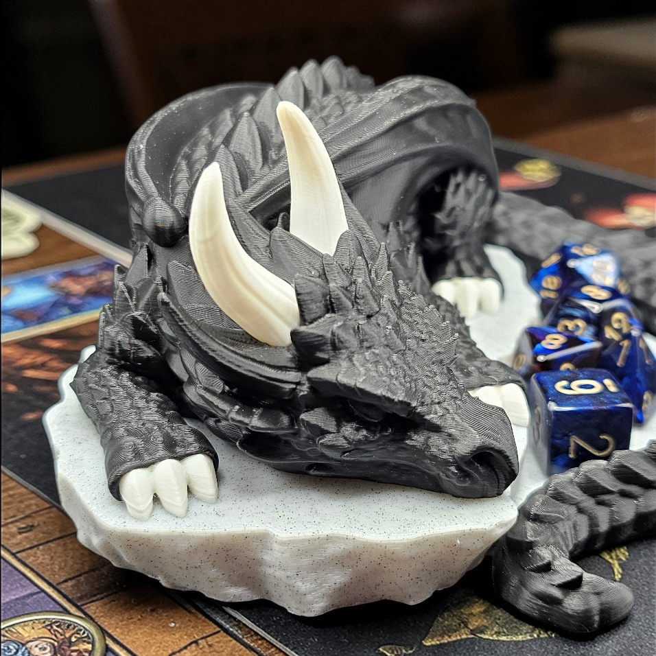 Sleeping Dragon Dice Holder – Nap Twenty - D and D/Tabletop Gaming Accessory - Gift for RPG Gamers - 3D Printed