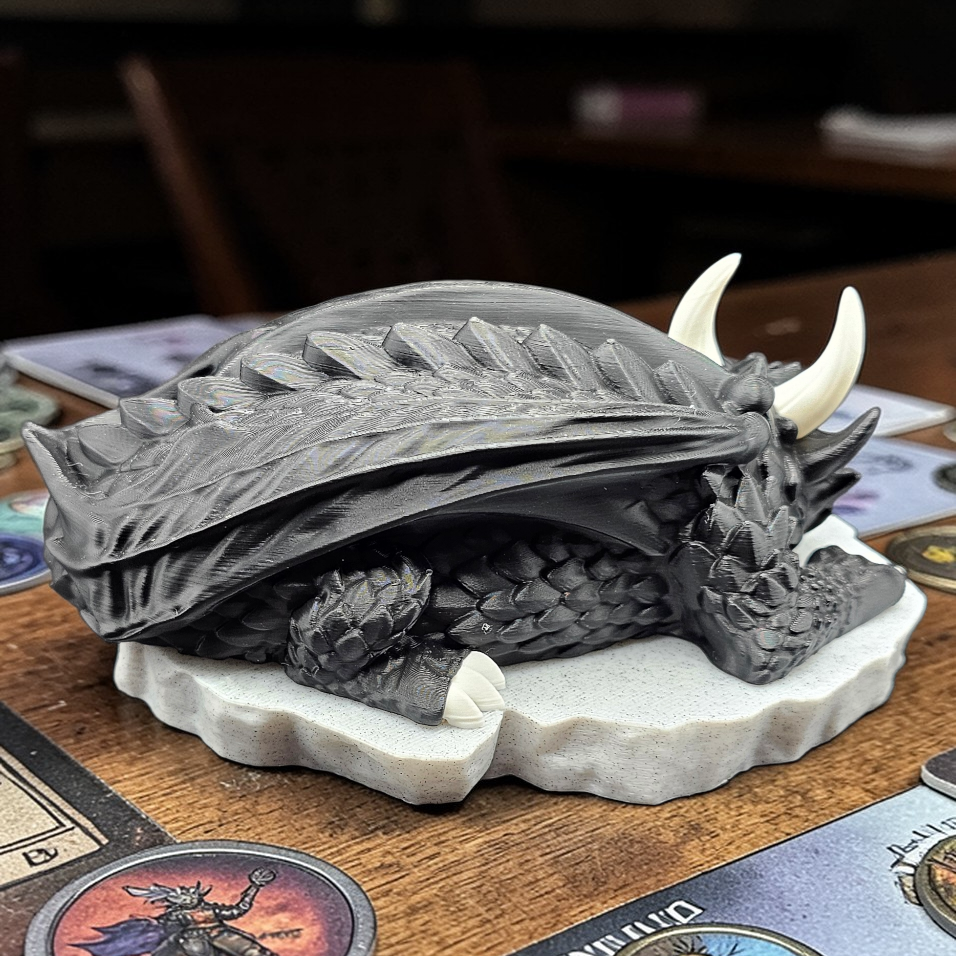 Sleeping Dragon Dice Holder – Nap Twenty - D and D/Tabletop Gaming Accessory - Gift for RPG Gamers - 3D Printed