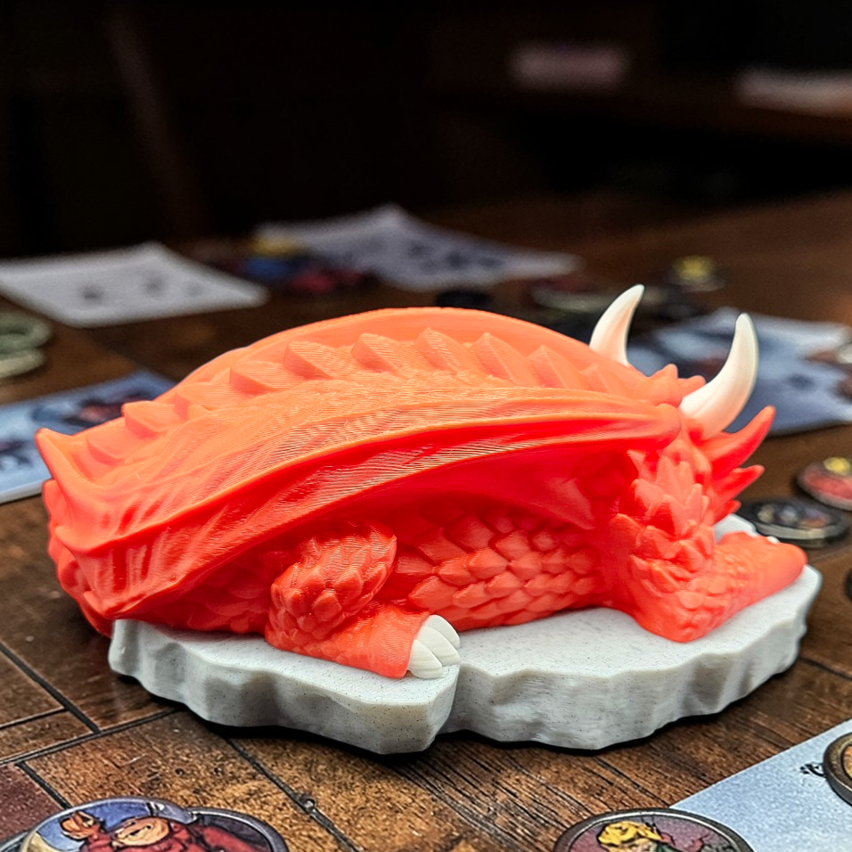 Sleeping Dragon Dice Holder – Nap Twenty - D and D/Tabletop Gaming Accessory - Gift for RPG Gamers - 3D Printed