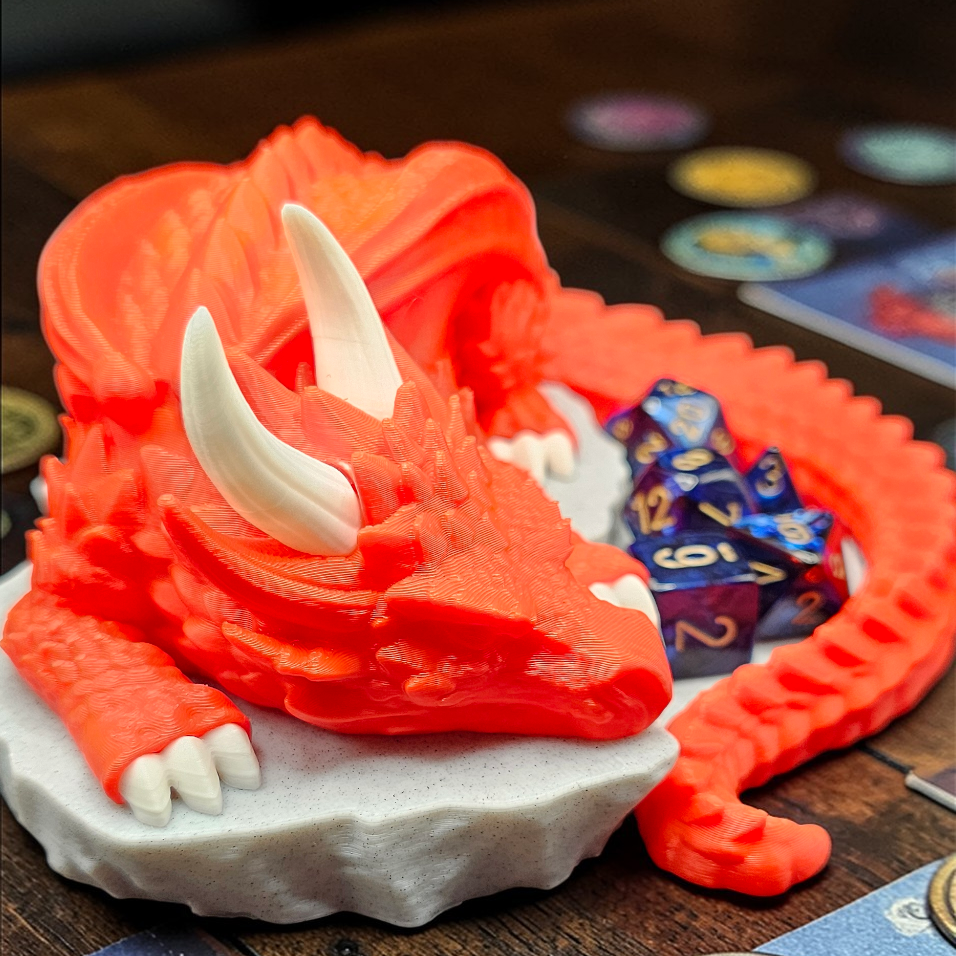Sleeping Dragon Dice Holder – Nap Twenty - D and D/Tabletop Gaming Accessory - Gift for RPG Gamers - 3D Printed