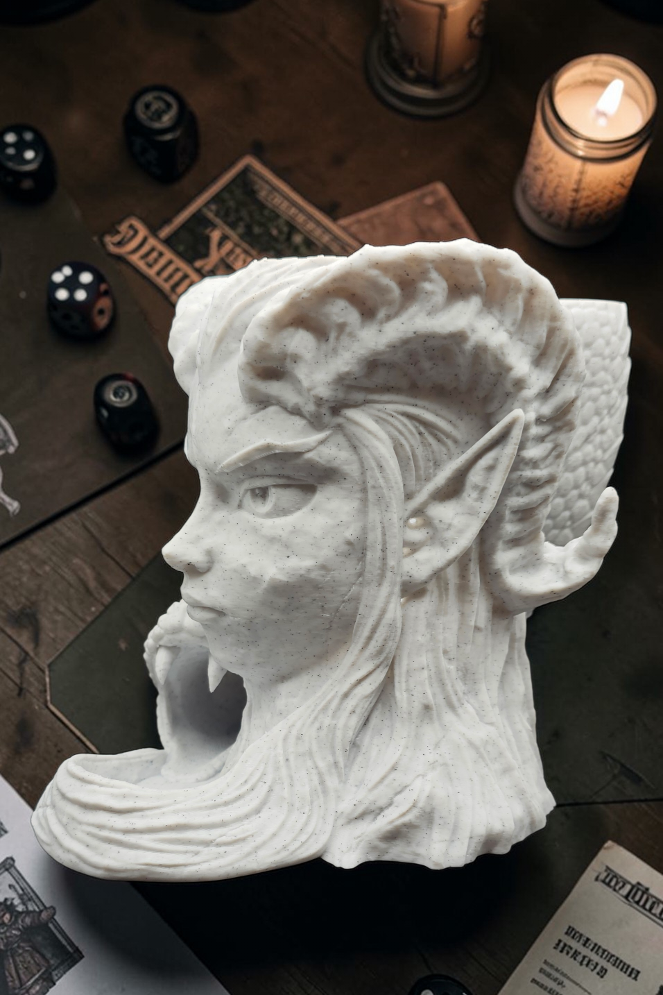 Elven Dice Tower & Drink Holder – 3D Printed PETG - Infernal Gambit