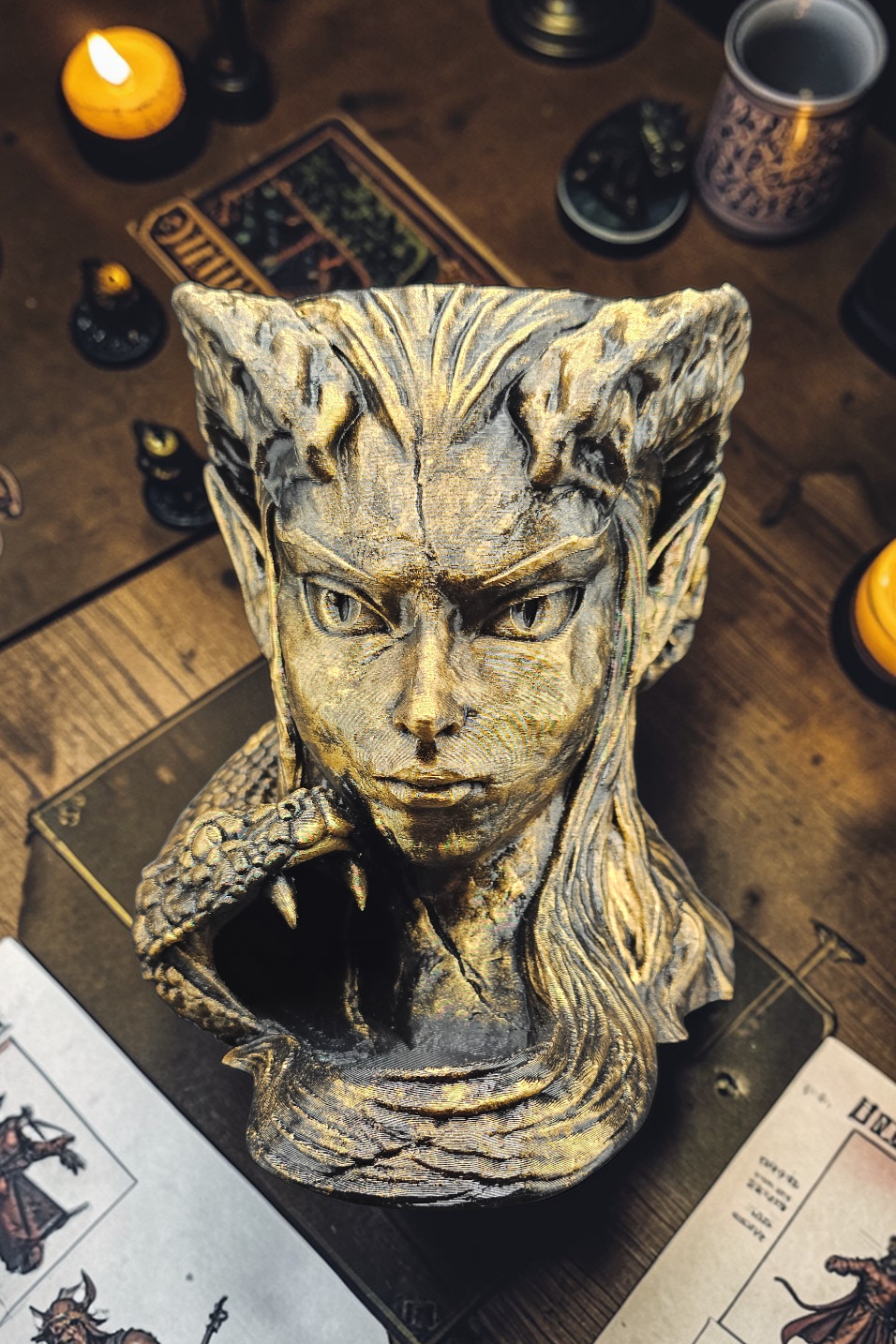 Elven Dice Tower & Drink Holder – 3D Printed PETG - Infernal Gambit