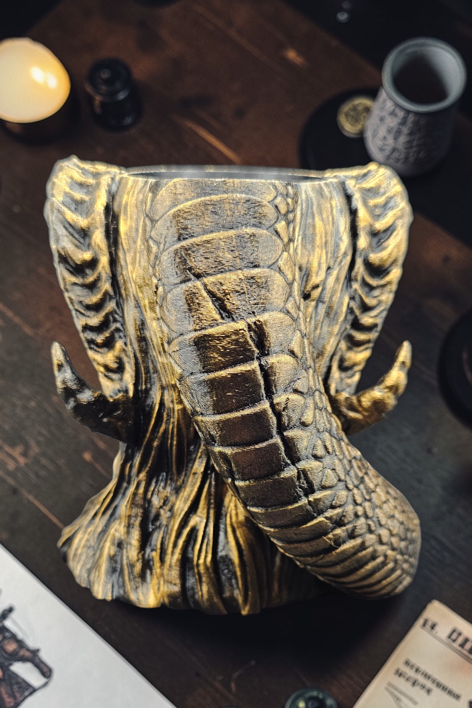 Elven Dice Tower & Drink Holder – 3D Printed PETG - Infernal Gambit