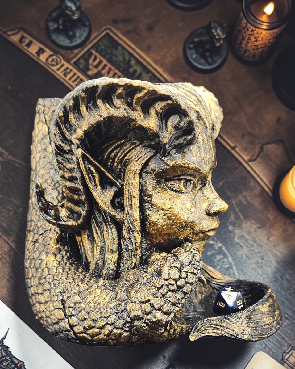 Elven Dice Tower & Drink Holder – 3D Printed PETG - Infernal Gambit