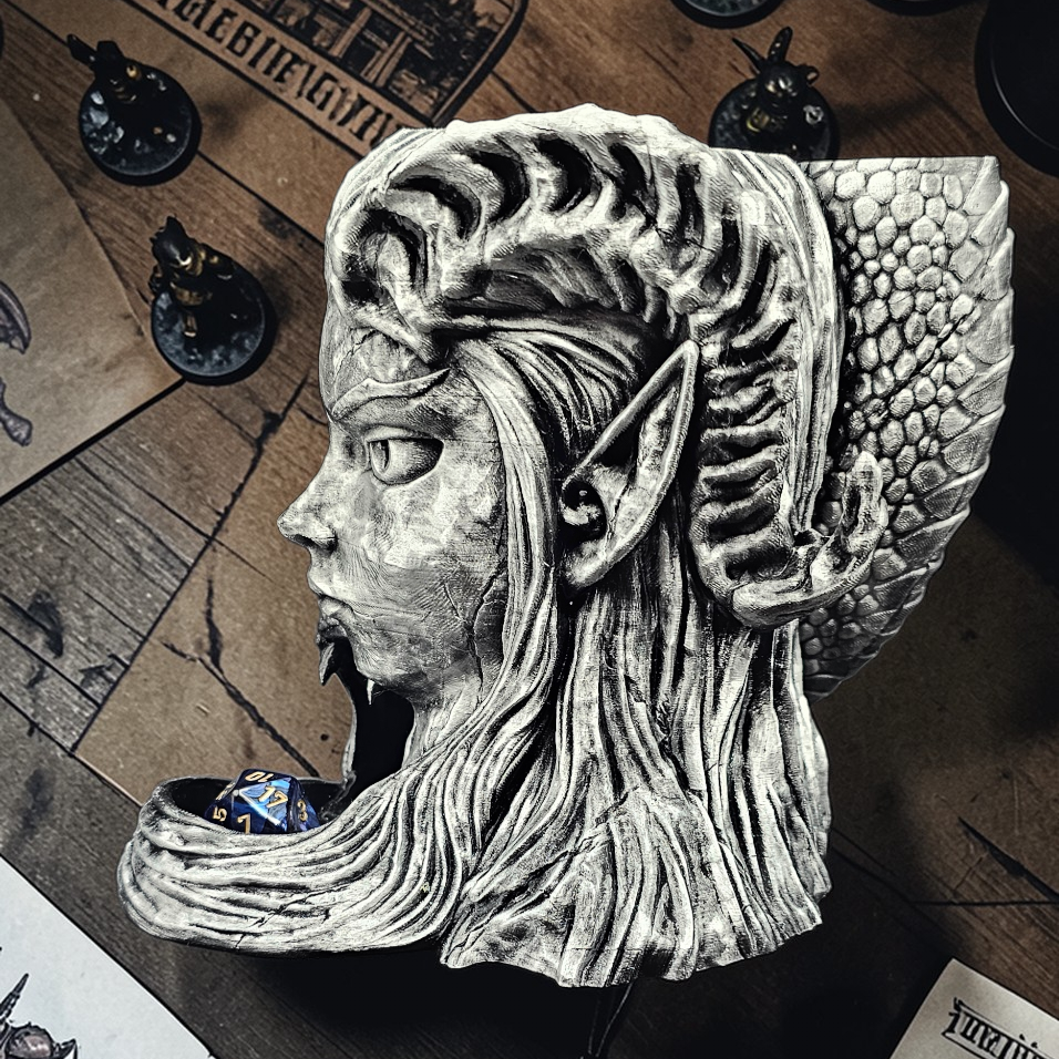 Elven Dice Tower & Drink Holder – 3D Printed PETG - Infernal Gambit