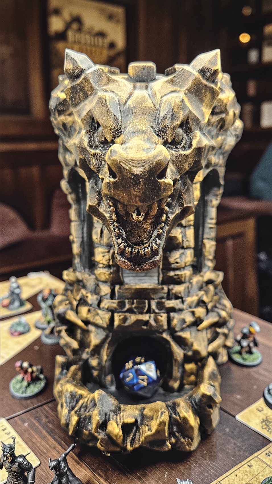Dragon/Castle Dice Tower & Drink Holder - 3D Printed PETG