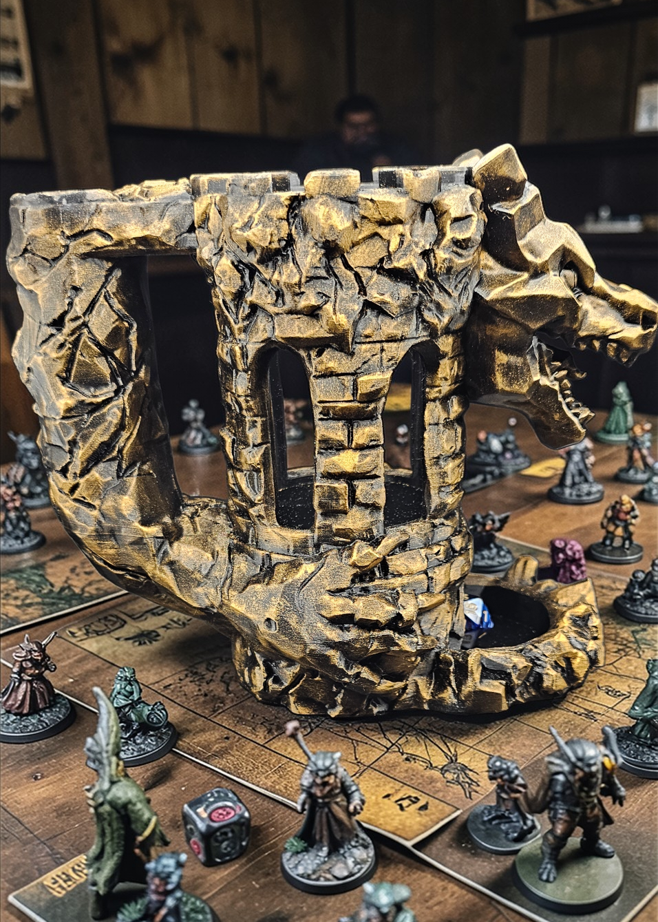 Dragon/Castle Dice Tower & Drink Holder - 3D Printed PETG