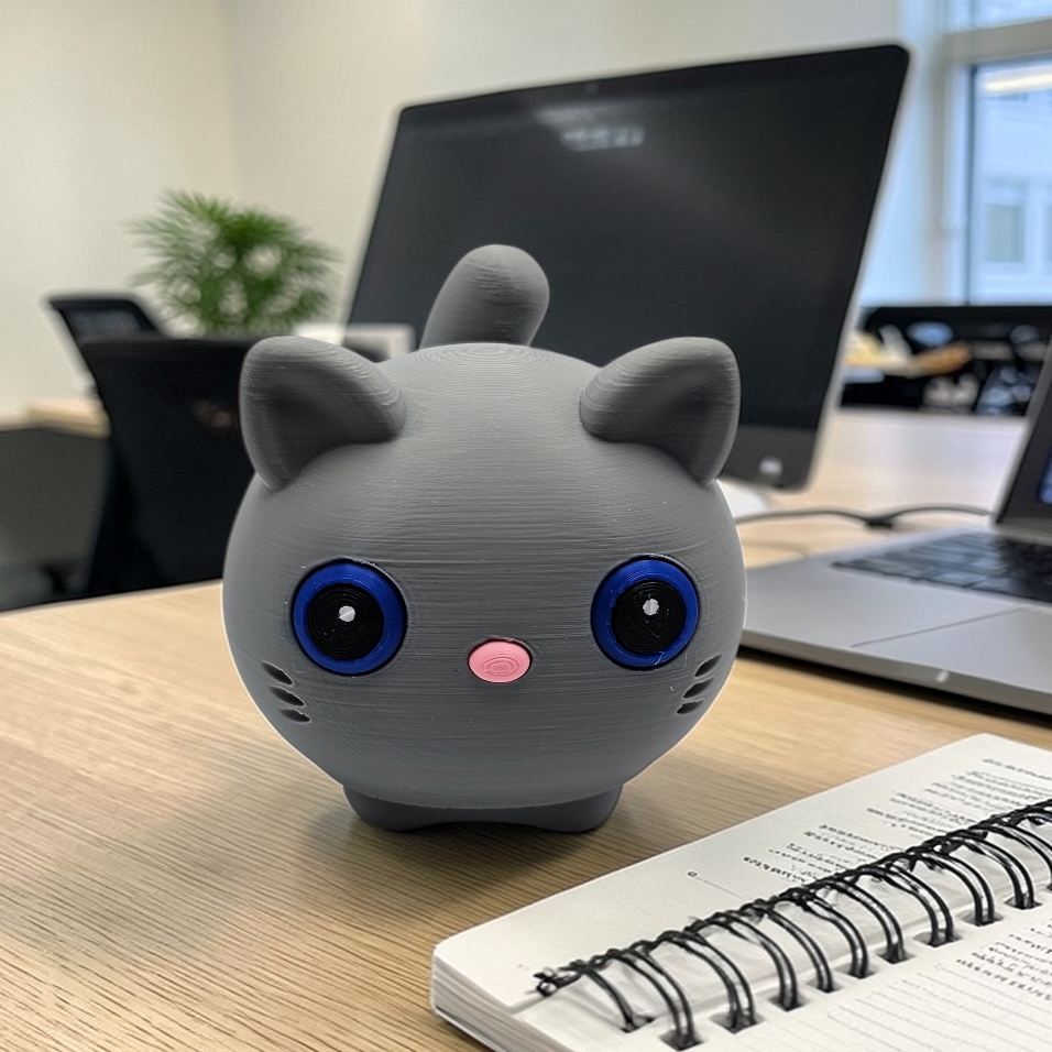 Cat Fidget Clickers | Black or Gray Kitty - 3D Printed