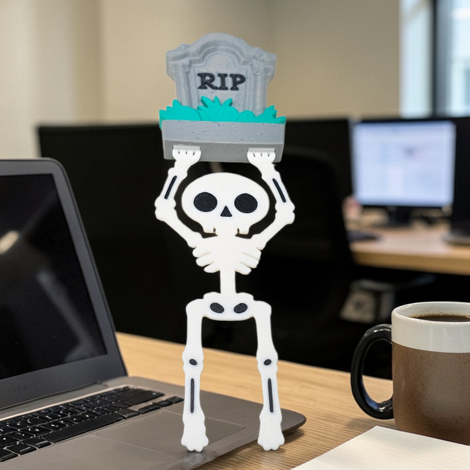 Skeleton & Tombstone Bookmark - 3D Printed