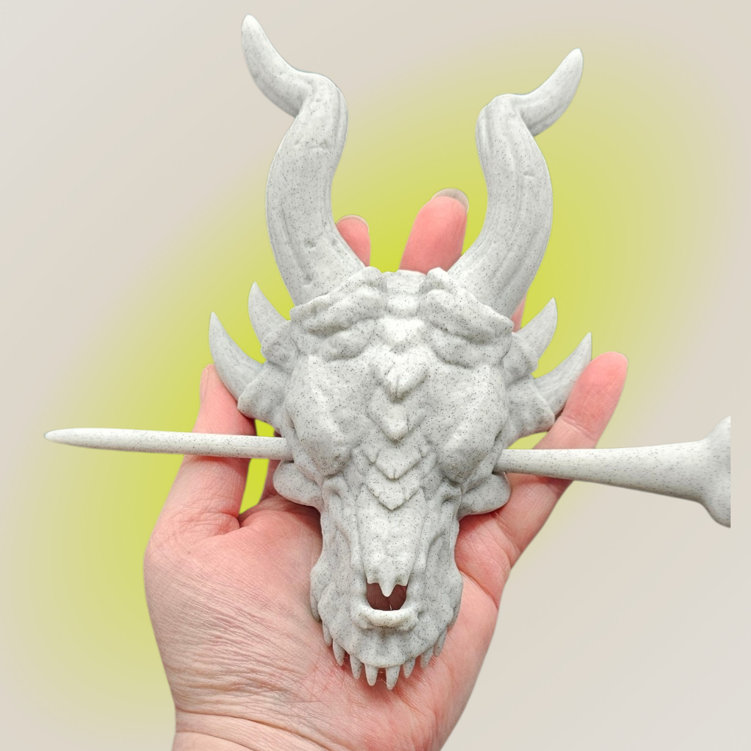 Bone Dragon Skull Hair Pin - 3D Printed