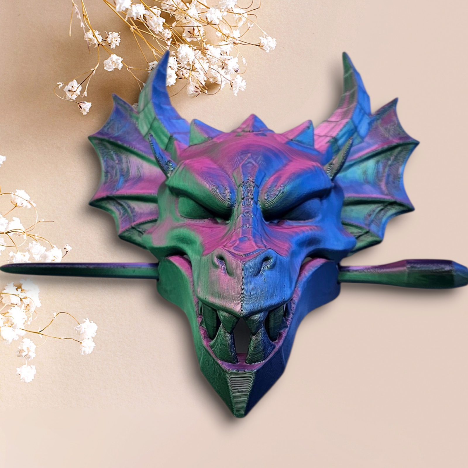 Dragon Relic Hair Pin - 3D Printed