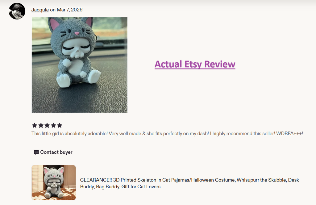 Skeleton in Cat Pajamas/Halloween Costume, Whisupurr the Skubbie - 3D Printed