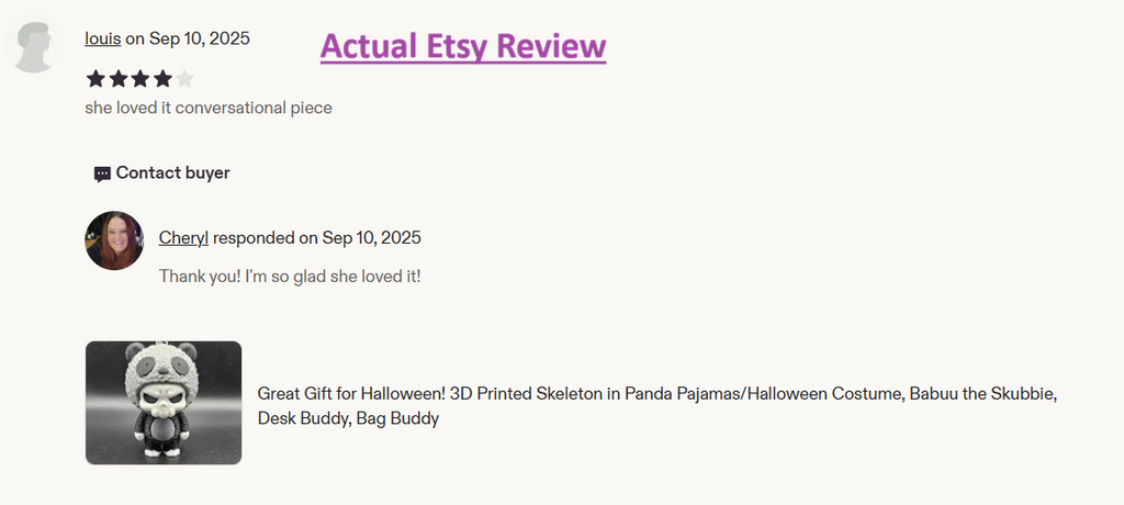 Skeleton in Panda Pajamas/Halloween Costume, Babuu the Skubbie - 3D Printed