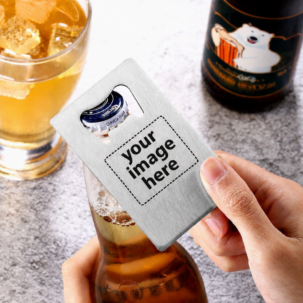 Custom Printed Bottle Opener Card - Personalized Wallet Size | Upload Your Own Image