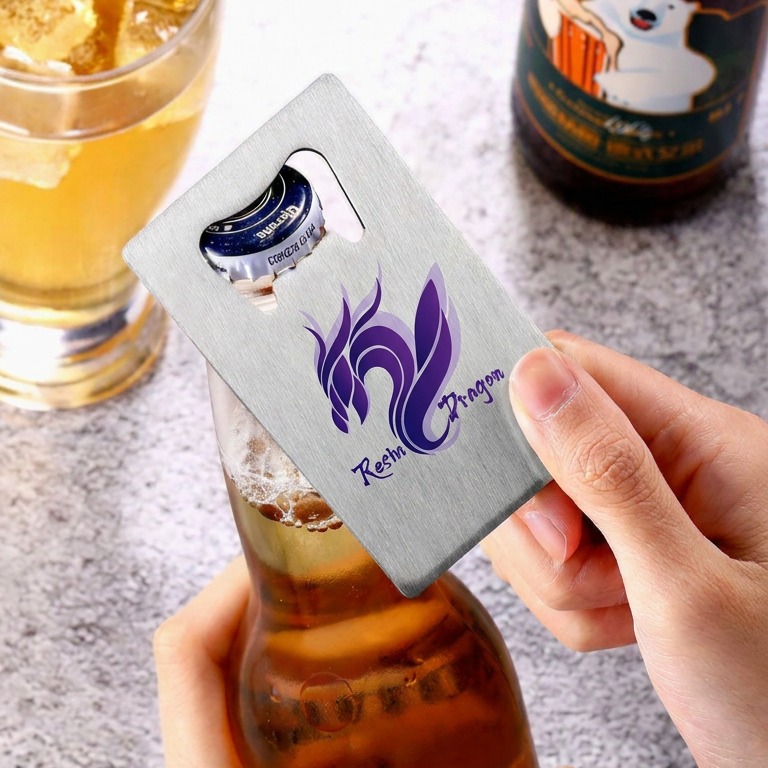 Custom Printed Bottle Opener Card - Personalized Wallet Size | Upload Your Own Image