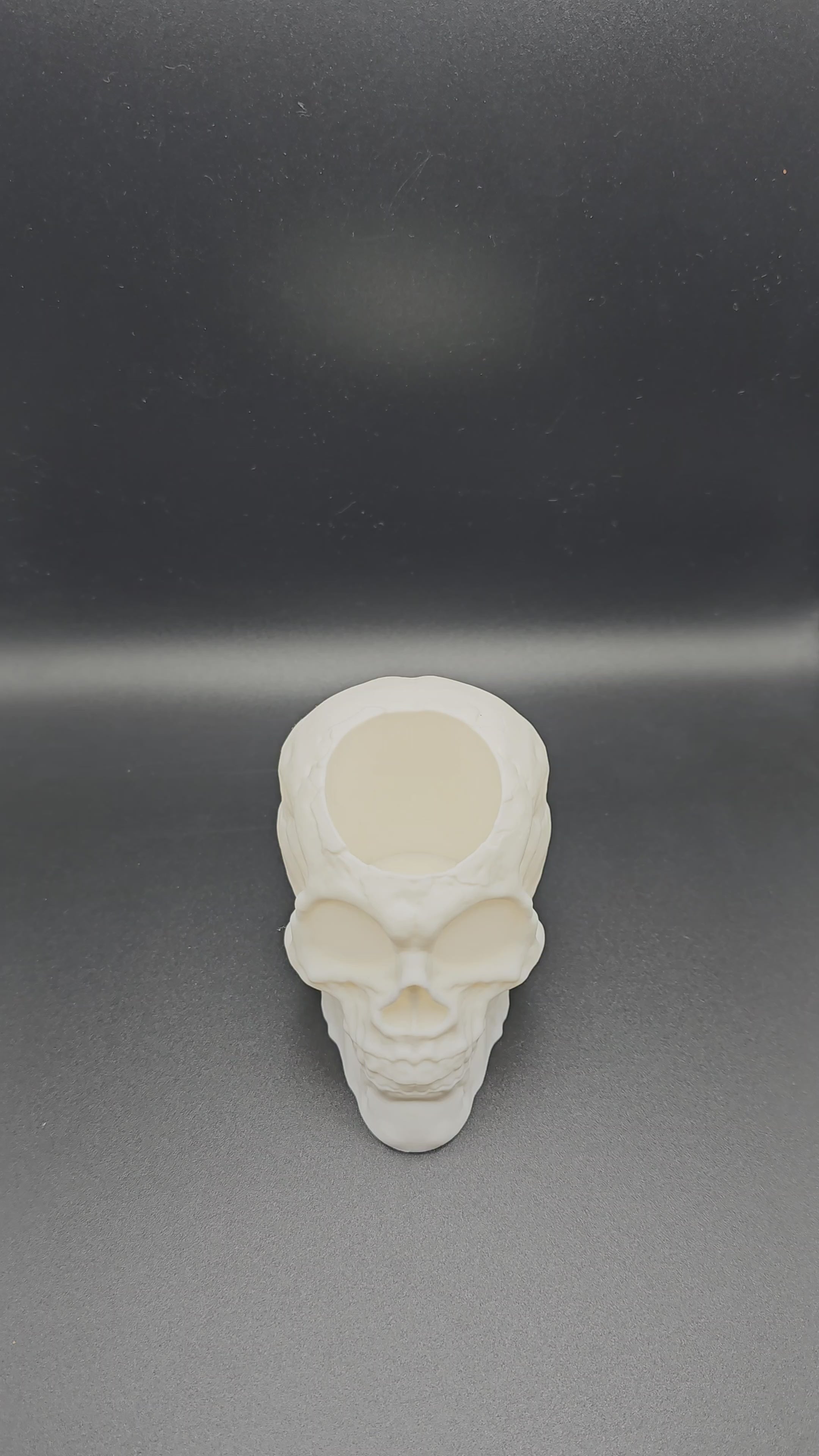 Skull Faux Candle Holder - Battery operated tealight candle included