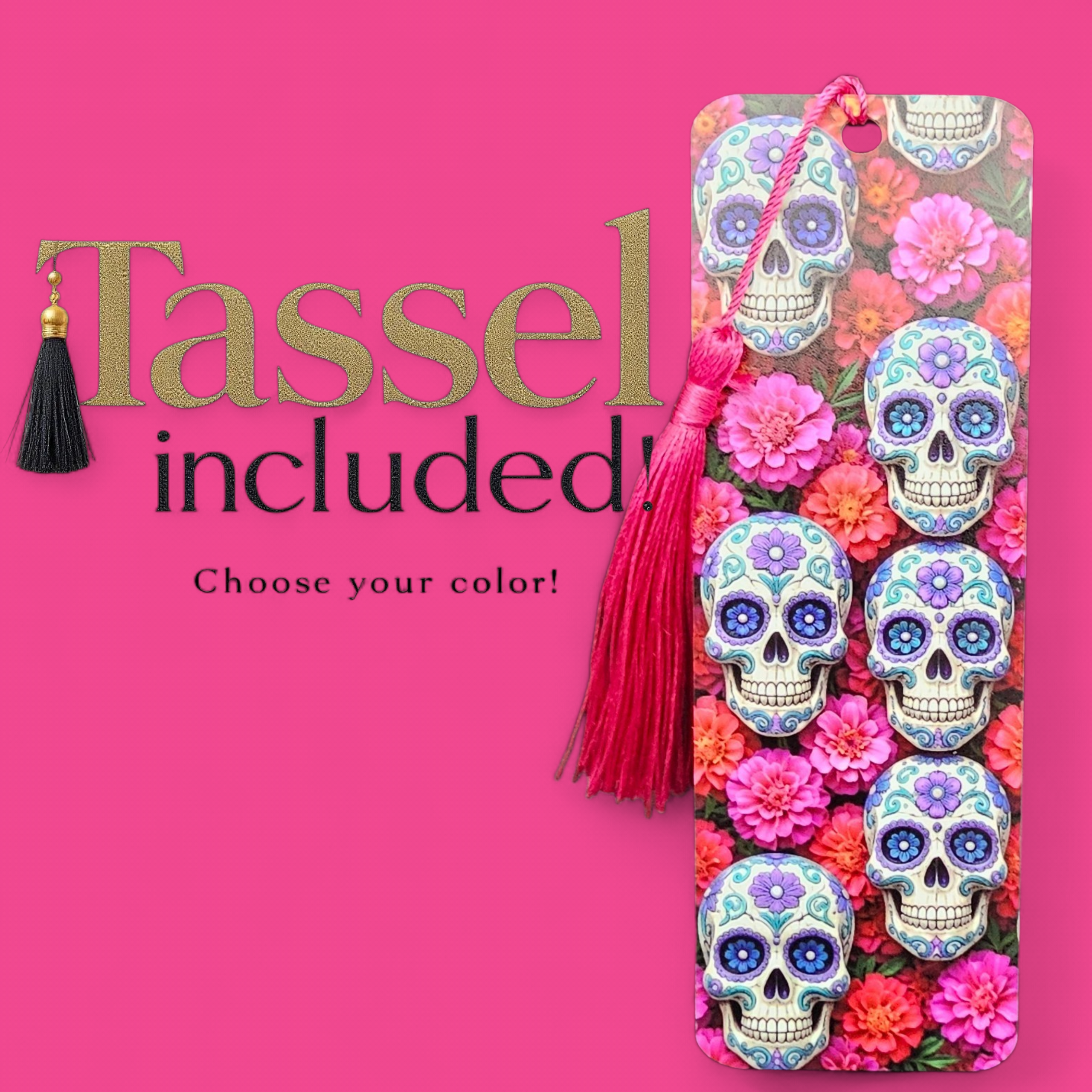 Acrylic Bookmark | 2"x6" | Choose from Stock Designs & Tassel Color | UV Printed