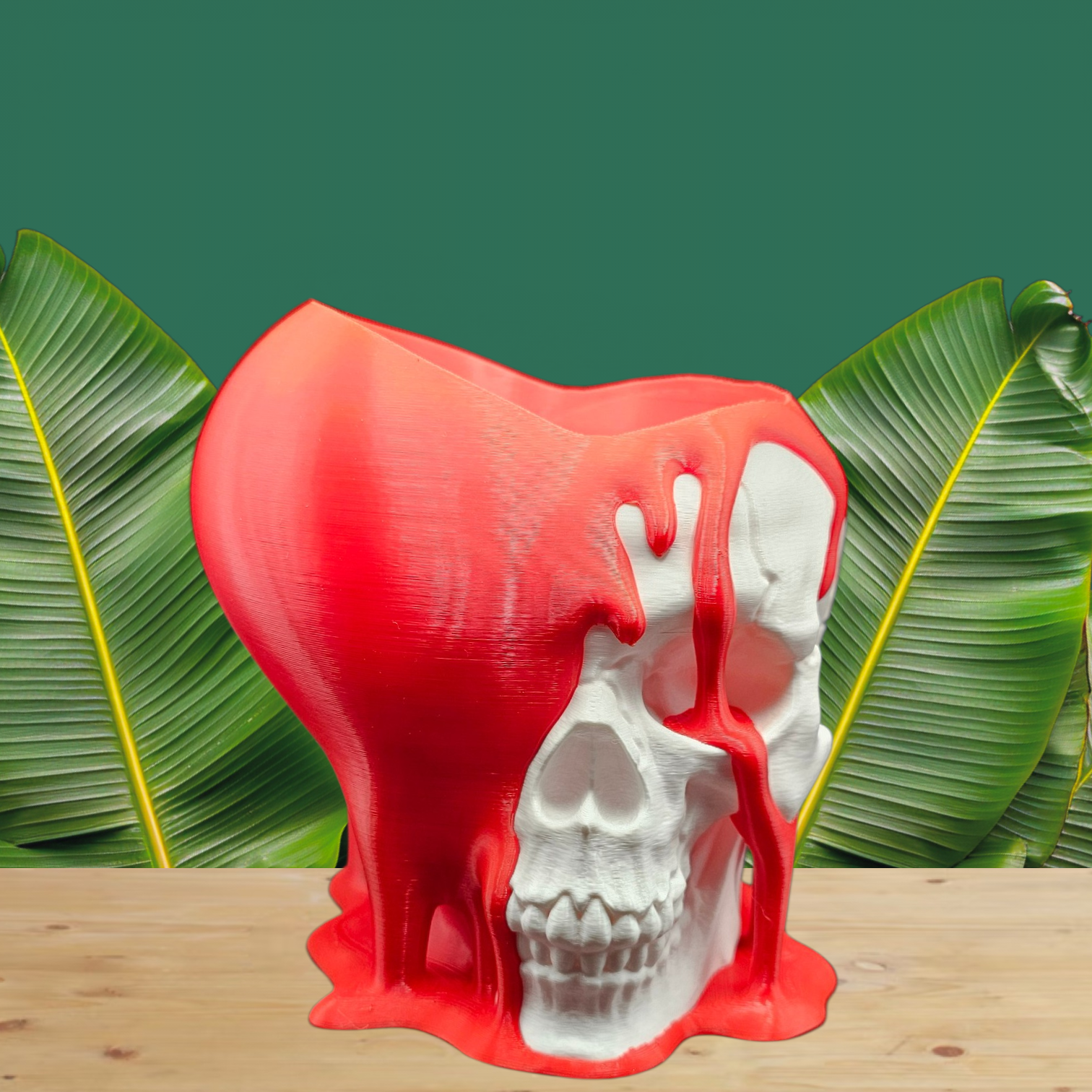 Dual-Sided Skull & Heart Planter | 3D Printed PETG - Love and Decay