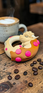 Sleeping Dragon Donut, "Dragonut" - 3D Printed