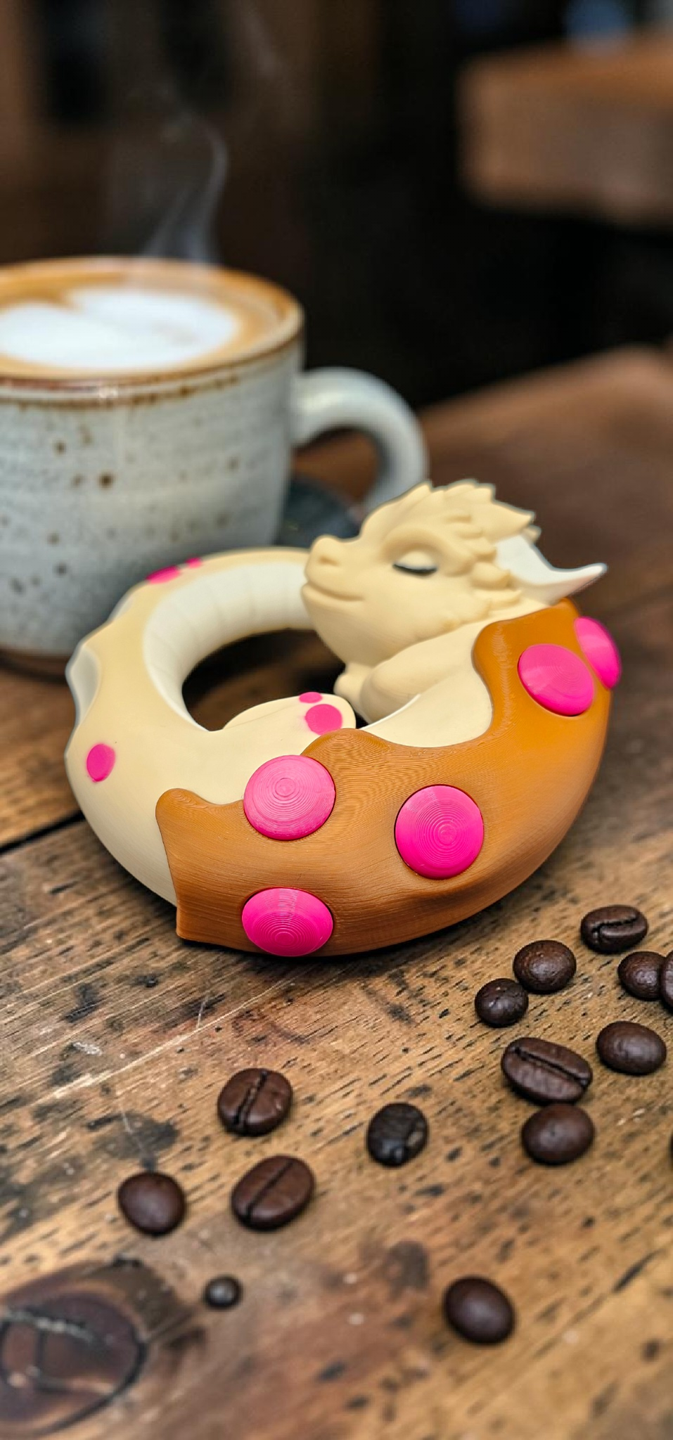 Sleeping Dragon Donut, "Dragonut" - 3D Printed